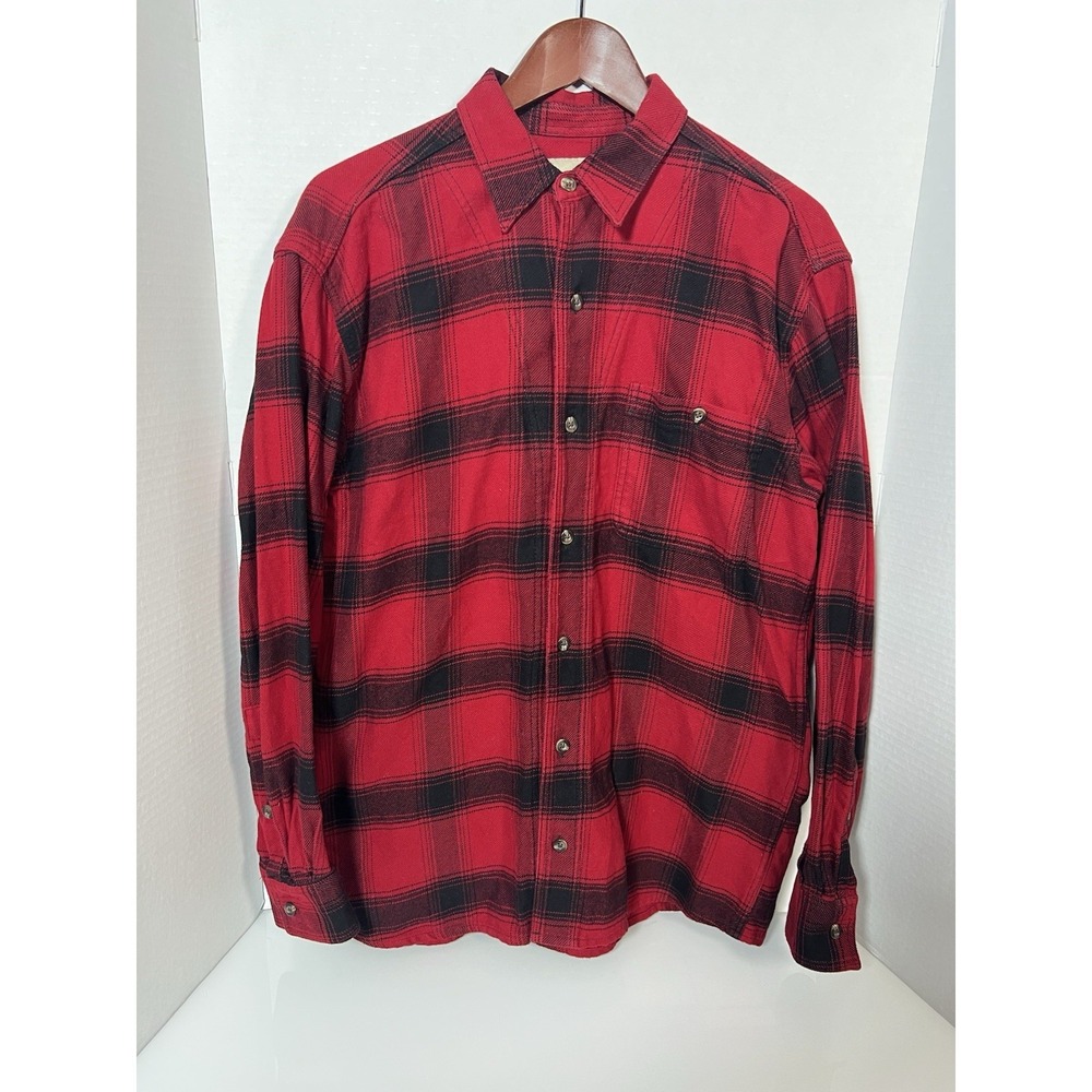 Stormy Kromer 1903 Flannel Shirt Buffalo Plaid Red Men's Medium Made In USA 034